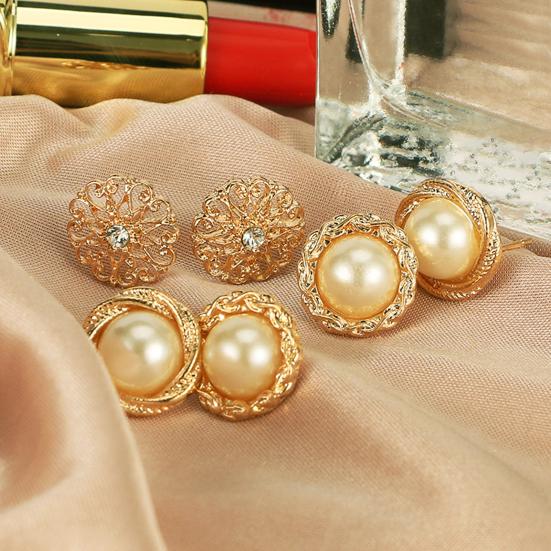 6 пар серег-гвоздиков, круглые блестящие стразы, инкрустированные гальваническим покрытием, универсальные украшения, подарок, искусственный