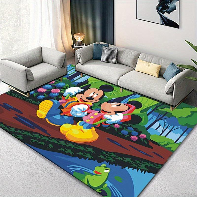 1 шт. Ковер с рисунком Микки Мауса и Минни от Disney, Ковер для зоны, Нескользящий ковер, Ручная стирка, Коврик для пола, Подходит для гостиной, спальни, домашнего декора