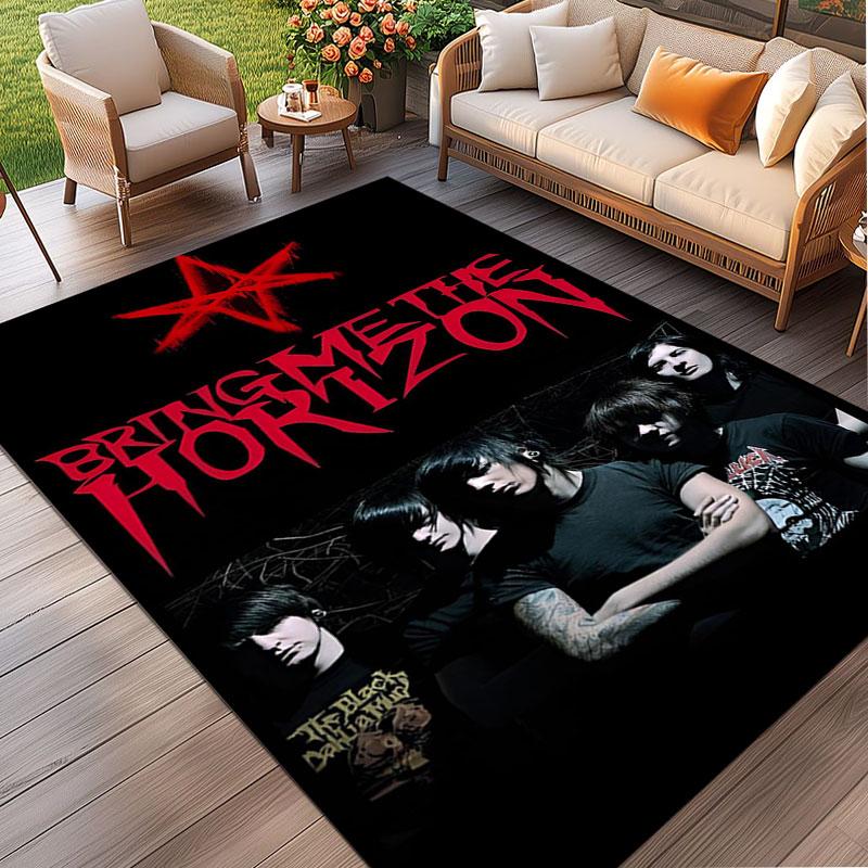 Bring Me the Horizon Print Rug, Washable Floor Carpet, For Entryway Dorm Laundry Room Office Study, Home Decor Birthday Christmas Gift