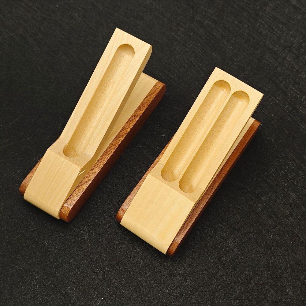 Single Double Wooden Pen Holder Desk Organizer Wooden Pen Box Pen Display Stand Stationery
