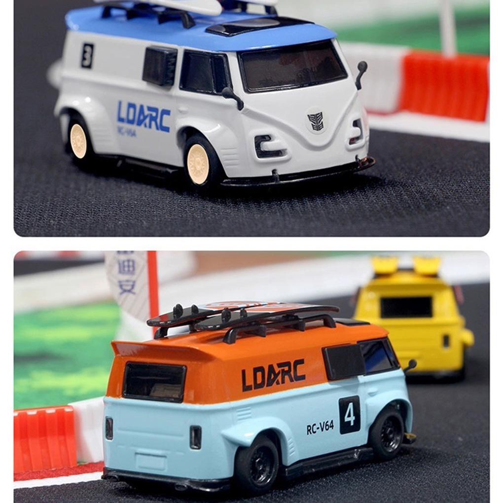1:64 LDARC V64 RTR Mini Electric RC Car Simulated Electric Tabletop Bus Vehicle RTR 2.4GHz Long Battery Life Desktop RC Car