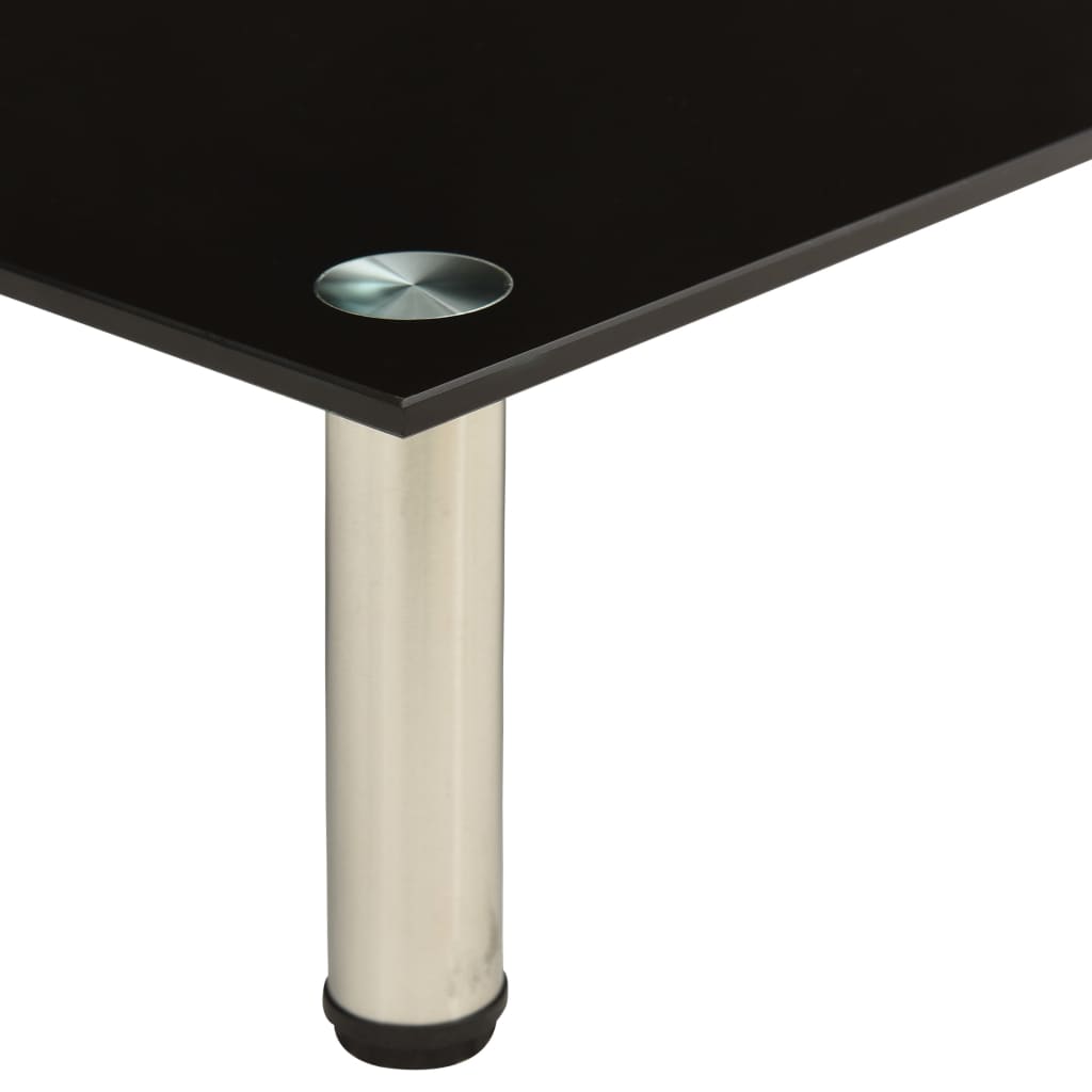 TV Stand 80 x 35 x 17 cm Black Tempered Glass
