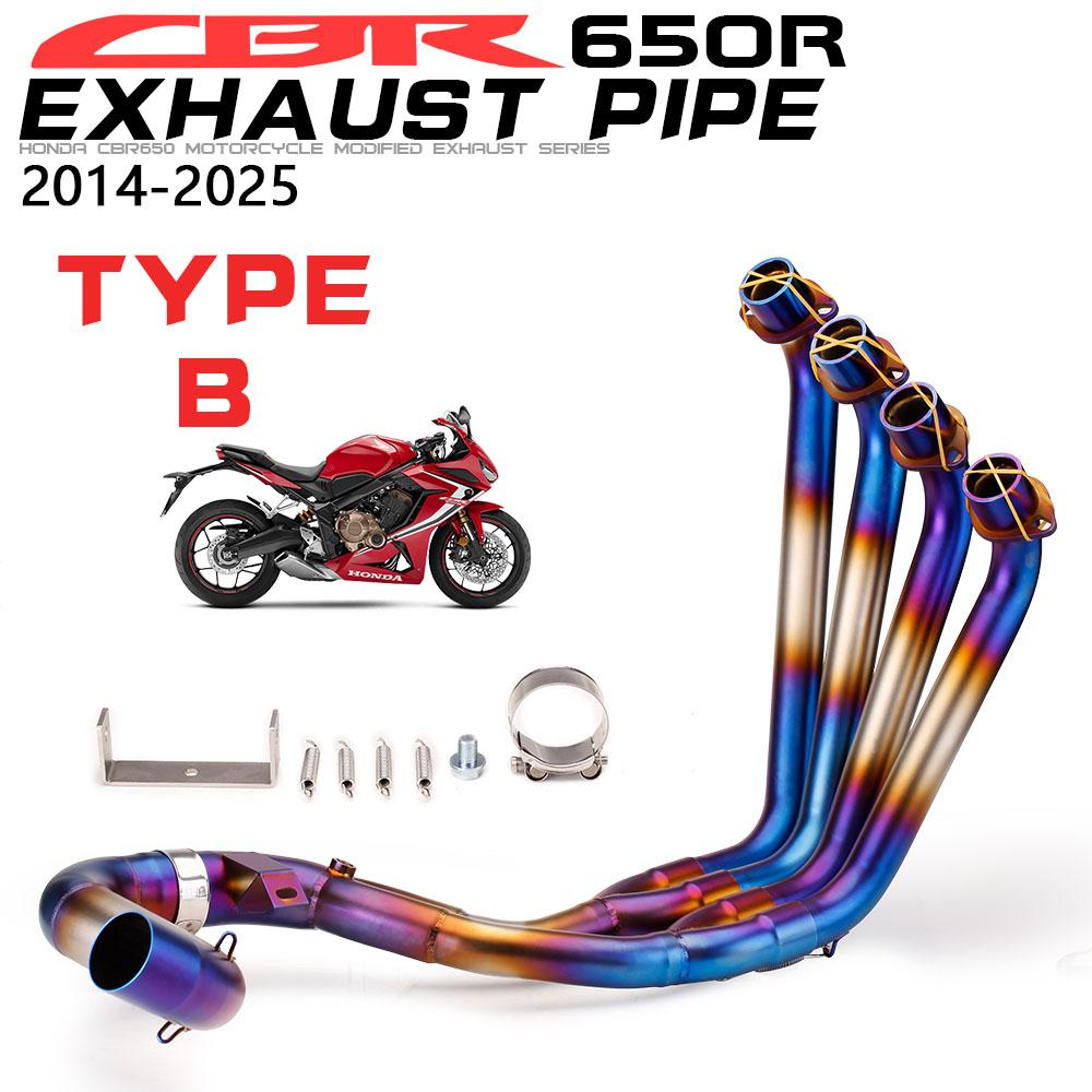 For HONDA CBR650R CB650R CBR650F CB650F 2014-2025 Motorcycle Exhaust Stainless Titanium Alloy Escape Front Link Pipe 51mm