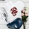 Chinese Dragon Print T-Shirt Women Hipster Short Sleeve Casual Streetwear Hipster Tshirt Ladies Summer T Shirts Top