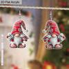 2D Flat Christmas Acrylic Earrings Decoration Red Gnome Santa Hat Design Pendant Jewelry Ladies Christmas Gift