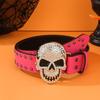 Панк Ремень с Пряжкой в виде Черепа для Брюк Ремень с Пряжкой из Страз для Джинсов Ремень для Уличных Танцев Женский Мужской Унисекс Аксессуары для Талии