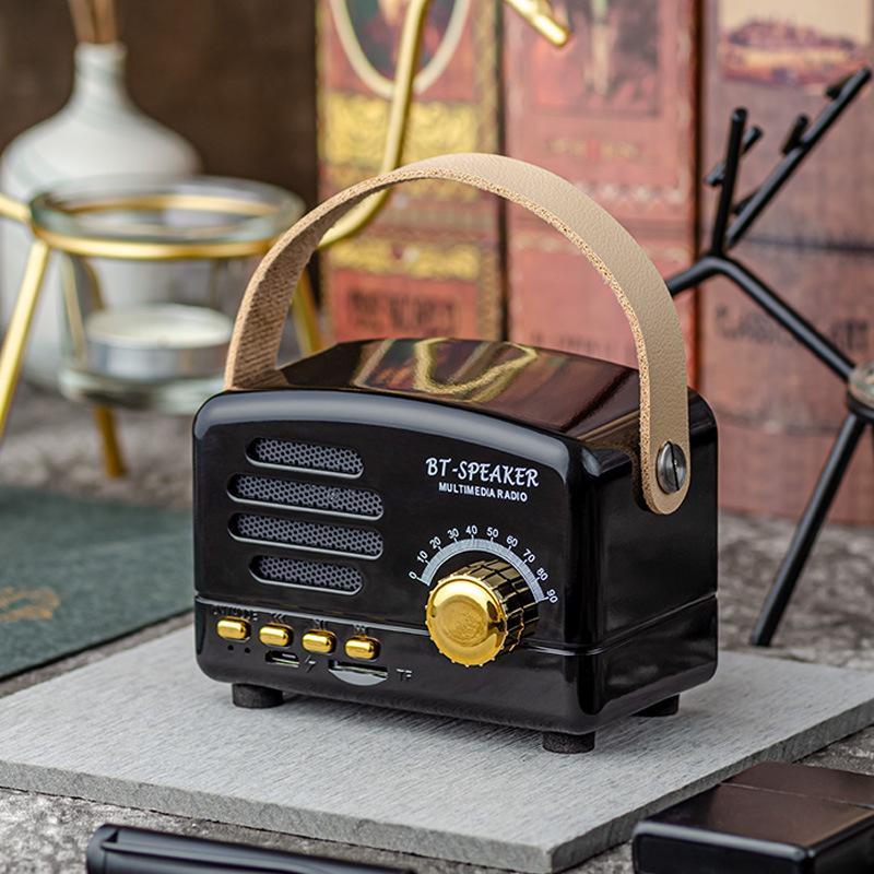 Ретро мини-FM-радио, классический FM-приемник, винтажный Bluetooth-динамик, тяжелый бас, сабвуфер, TF-плеер, перезаряжаемые радиоприемники в подарок