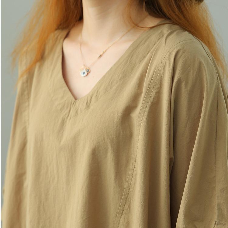 DIMANAF 2025 Весеннее однотонное платье Женское повседневное винтажное длинное платье Свободное базовое зеленое черное оранжевое платье