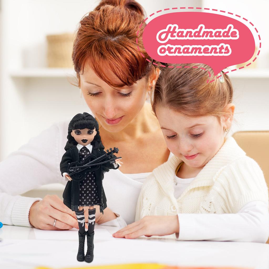 11,5-дюймовая кукла с подарочной коробкой, черное платье, каблуки и волосы, идеальная игрушка в подарок для девочек и фанатов