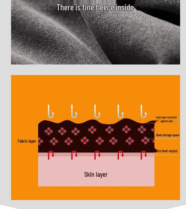 Мужская двухсторонняя бархатная теплосберегающая футболка с длинным рукавом и полуворотником под горло для зимы