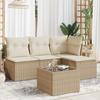 VidaXL Garden Lounge Set with Cushions 5 Pcs Beige Braided Resin 3217508