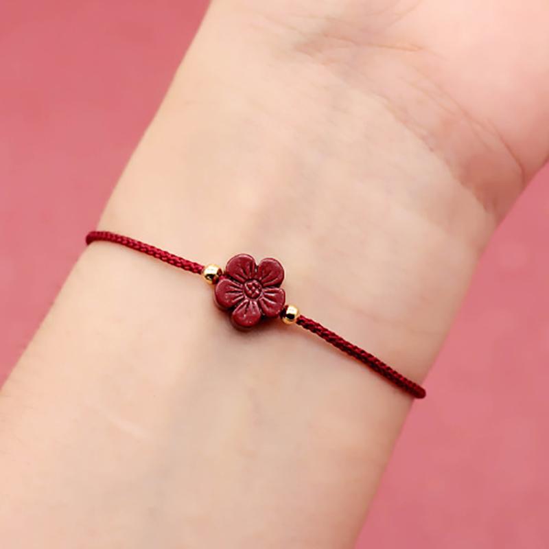 Сплетенный вручную фиолетовый киноварный браслет на удачу ручной работы, браслеты из красной веревки, размер регулируется