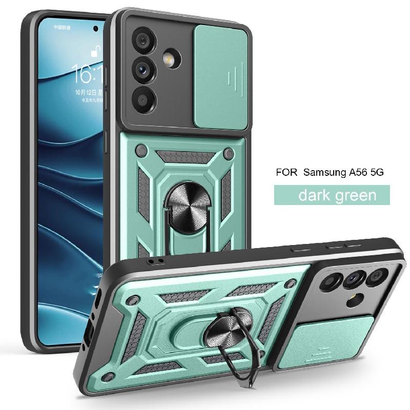 Чехол для Samsung Galaxy A56 5G, скользящая защита камеры, бронированный чехол для телефона для Samsung A56 5G, магнитный держатель, кольцо-подставка