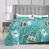 Nurse Medical Theme Blanket Nurse Gifts for Women Ultra Plush All Season Lightweight Cozy Flannel Throw Blanket for Bed Car Sofa