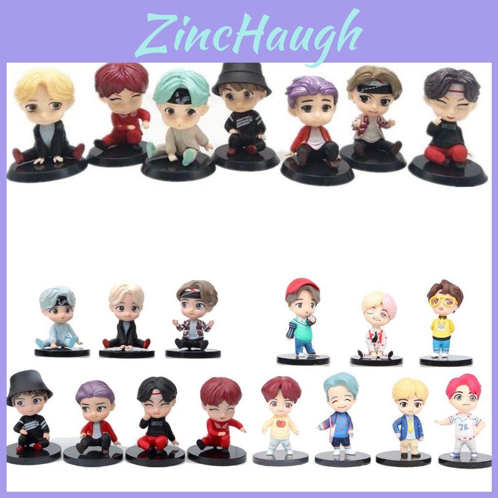 Очаровательный набор из 7 мини-фигурок Bts Tinytan с изображением Dynamite Bangtan Boys Для подарка и коллекции
