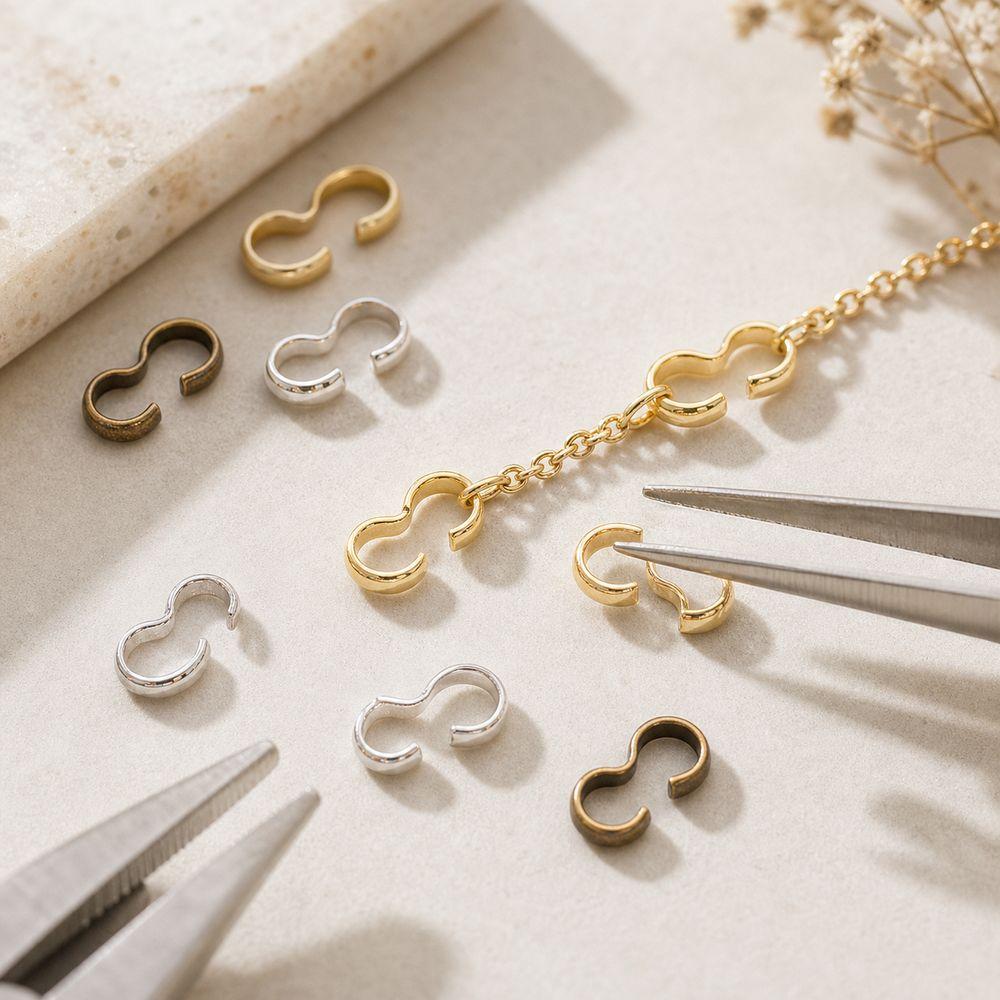 100Pcs Metal Open Link Connector for Bracelets Necklaces Making DIY Jewelry Materials