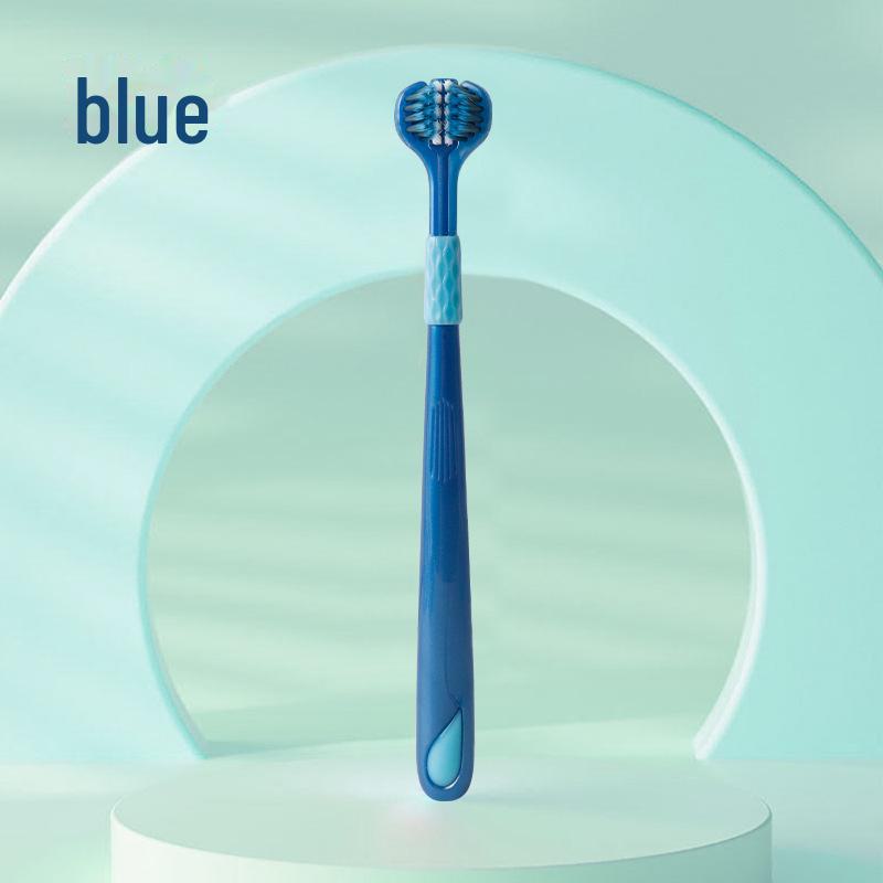 Высококачественная трехсторонняя зубная щетка для взрослых с мягкой щетиной и очистителем языка - Идеально подходит для пар