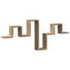 Corner Creative Wave Floating Shelf Wall Shelf, Wood Grain Corner Frame Rustic Wood Wall Hanging, Room Decoration Floating Shelf 104.5x10x43 Cm