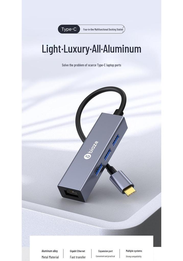 Biaze USB-C to Gigabit Ethernet Adapter for Laptop