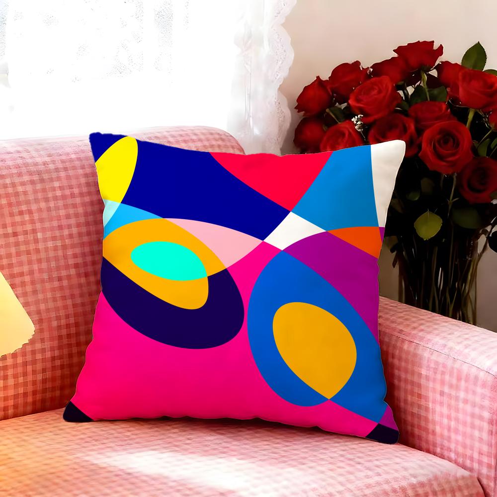 Elegant Abstract Curve Colors Cushion Cover Premium Soft Pillowcase SkinFriendly MultiPurpose for Home Office Travel