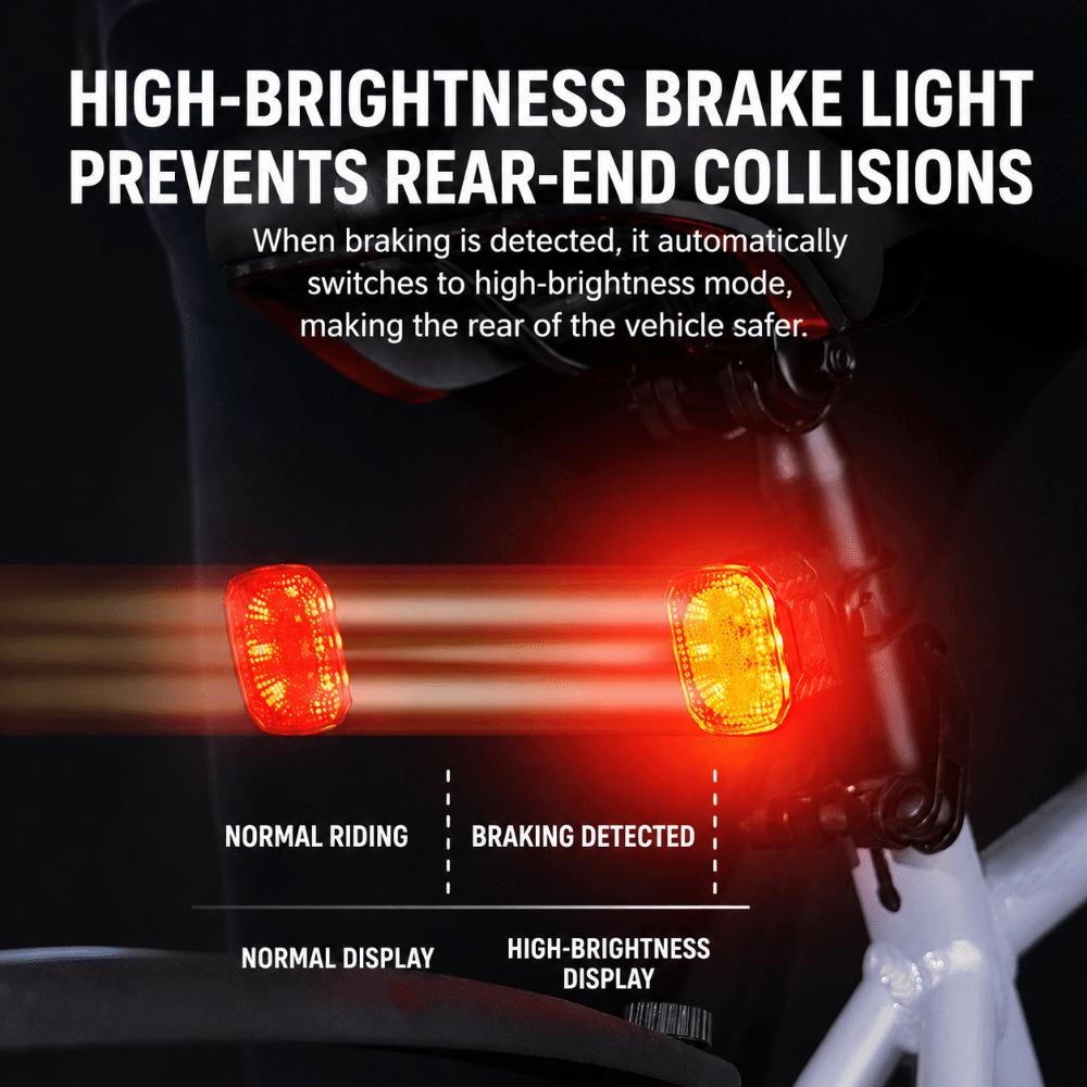 LED Bicycle Taillight Auto On/Off Cycling Rear Light Safety Bike Warning Light Night Cycling