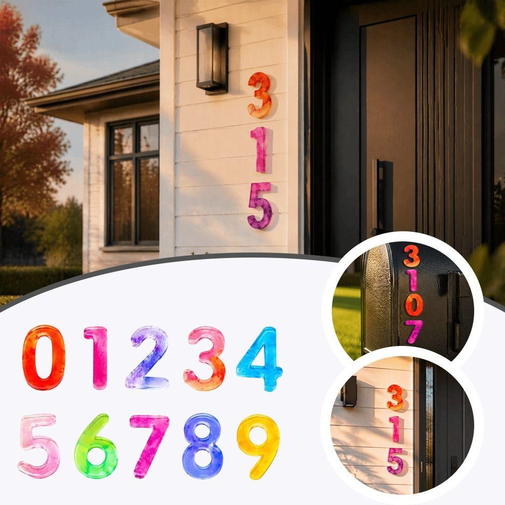 3D Raised Door Number Plaque Waterproof Address Number Sign Separate Digit Number Marker Hotel