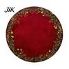 Round Washable Placemats Christmas Placemat, 14 Inch Festive Pattern Anti Slip Tabletop Protector, Party Table Setting Heat Insulation Place