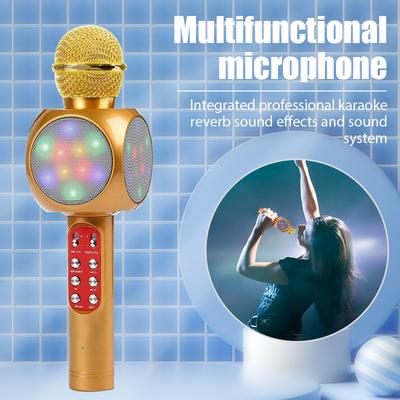 WS1816 Беспроводной караоке-микрофон Bluetooth Портативный динамик Домашний КТВ-плеер с танцевальной светодиодной подсветкой для пения детей