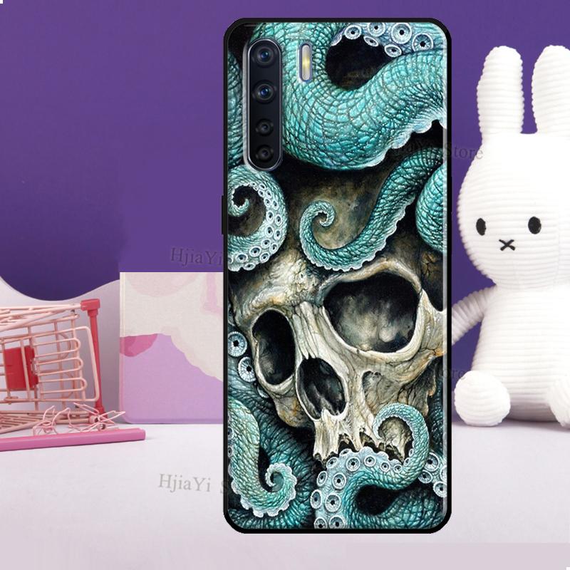 Чехол-череп в готическом стиле для OPPO A5 A9 A31 A53 S 2020 A94 A74 A54 A72 A52 A83 A91 A93 A15 Reno 5 Lite