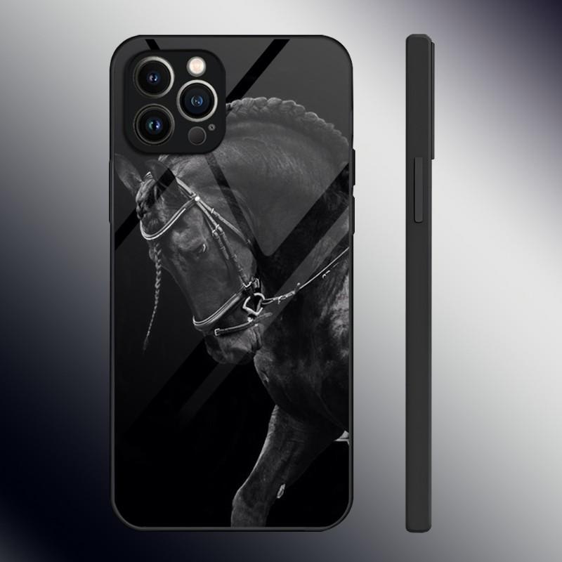 Доминирующий Крутой Конь Чехол для Телефона Закаленное Стекло Для IPhone 13 12 11 14 Pro Max Mini X XR XS 8 7 6s Plus SE 2020 Обложка