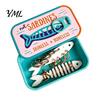 Compact Jewelry Travel Box Case with Fishbone Storage Bracket, Portable Sardine Tin Lightweight for Box, Container And Commuting Fun Design Organizer