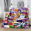 Cute Avatar & Pet Themed Soft Blanket, Playful Adventure Style Cozy Cover