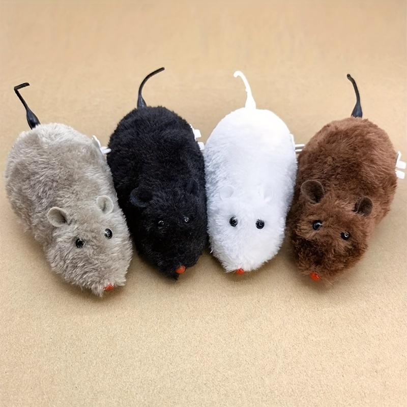 1/5pcs Cat Toys Fun Interactive Plush Wind-Up Mouse Toy for Cats Dogs and Kids Mechanical Moving Animal Toy for Playtime Pranks