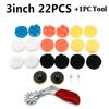 Universal 22PCS 3 Inch Polishing Pad Sponge Buff Buffing Kit Set with 1PC Cleaning Tool For Car Polisher