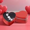 4 шт. Жестяная коробка, шкатулка для украшений, коробка для конфет, красная в форме сердца, портативная подарочная упаковочная коробка, коробка для хранения, День святого Валентина, мини