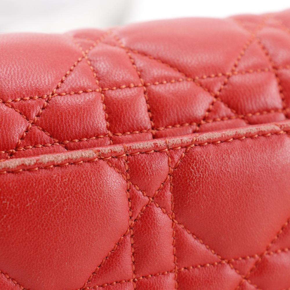 Dior ChainShoulder Shoulder Bag S0252OTRI M79D Canage 2-way Clutch Red/pink Lambskin Women Used