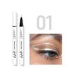 Small Silver Tube Eyeliner Black Dark Brown Berry Red Color Liquid Eyeliner Liquid Lying Silkworm Shadow Pen Suitable for Novice