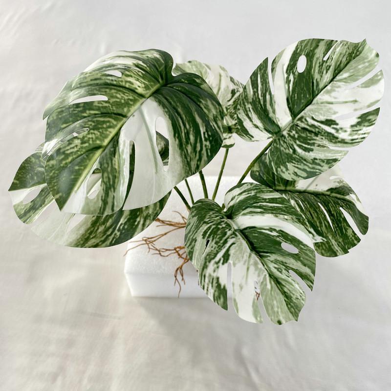 Realistic Leaf Monstera 7 Heads Greenery For Wedding Party Gifts Decor