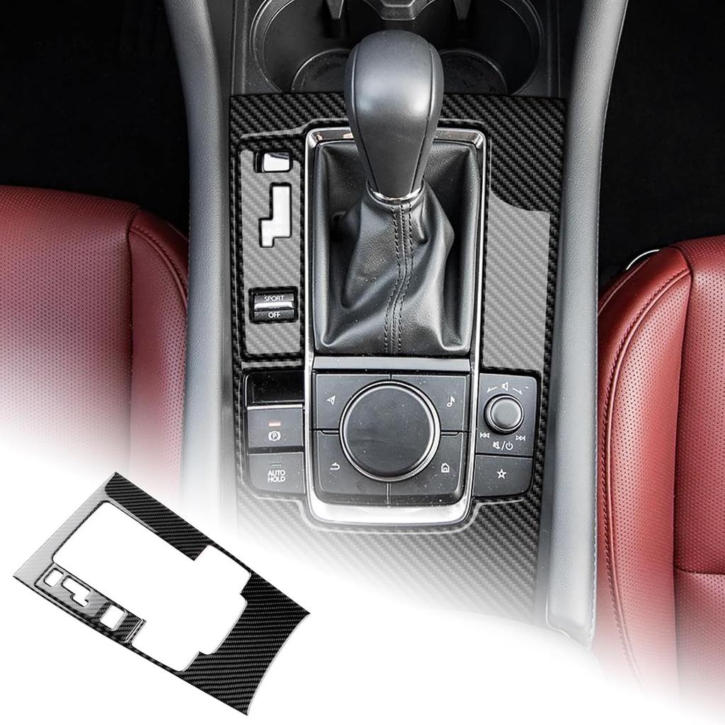 AIRSPEED Carbon Fiber for Mazda 3 Axela 2019-2025 Center Console Air Vent Outlet Panel Cover Interior Trim Accessory, Black