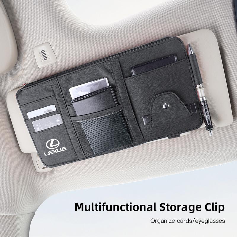 CKU5 Car Sun Visor Wallet Card Bag Sunglasses Holder For Lexus RX330 IS250 Ct200h ES300h RX350 IS300h NX300h Car Interior Accessories