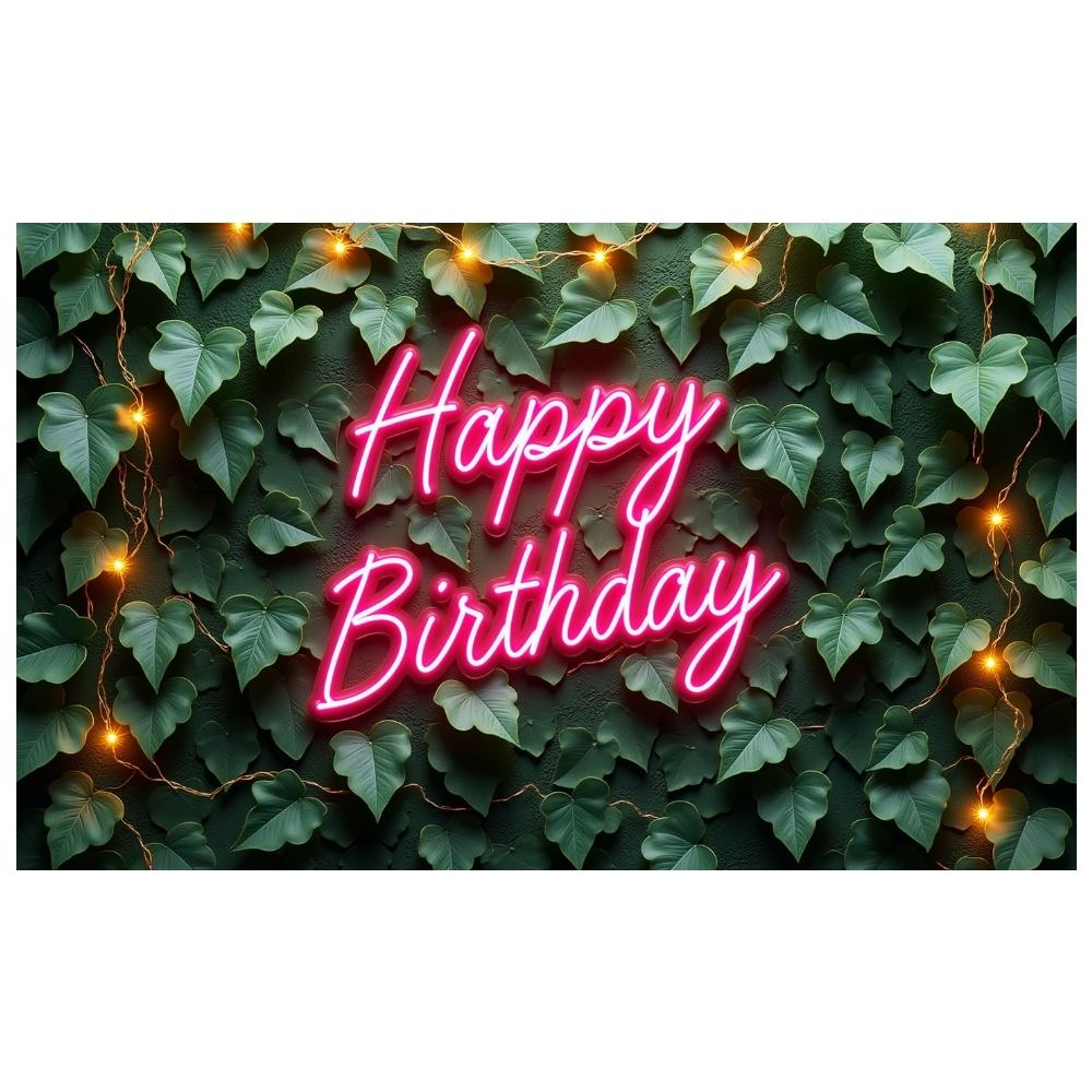 Party Backdrop Natural Leaf Decor Banner Birthday Backdrop Greenery Design Display For Party Photography