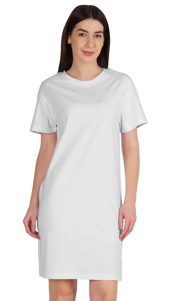 Inkmeso Женское однотонное платье-сдвиг с коротким рукавом, обычного кроя, футболка из хлопкового джерси