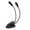 Clip-on Music Stand Light, Reading Light, Flexible Arm, Eye-Friendly Natural Light, 68 LEDs, 360° Rotation, Mini Double Desk Light for Bedroom,