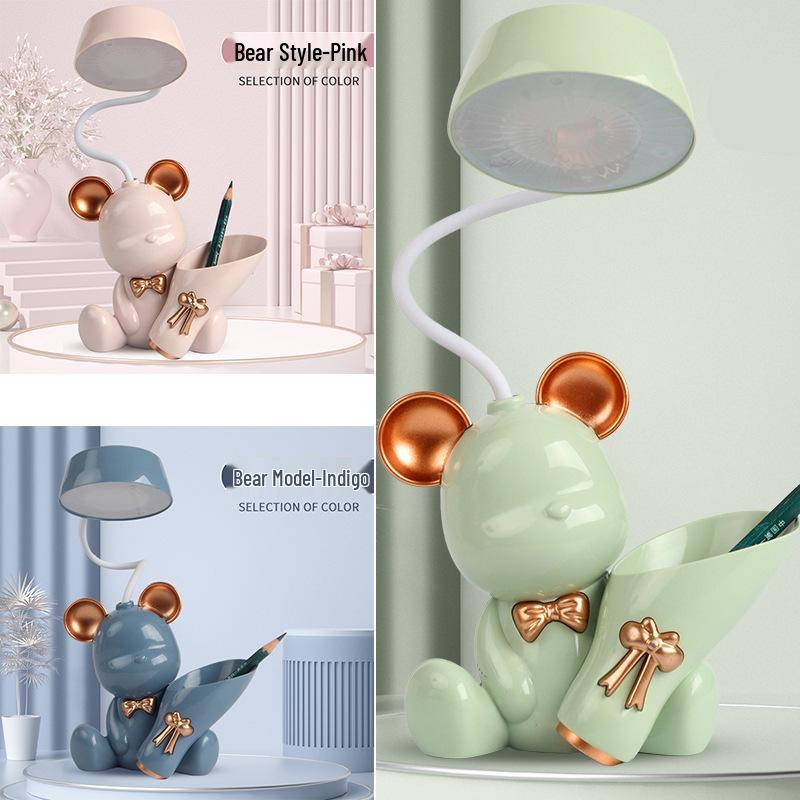 Cartoon LED Eye-Protection Rechargeable Desk Lamp & Night Light