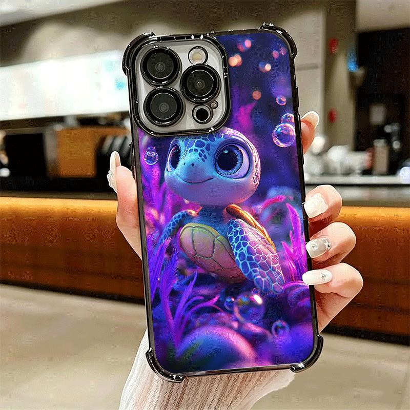Мультяшный Морской Черепах Покрытие Чехол Для Телефона Для Iphone 16 17 Pro Max Air 16E 14 15 Plus 12 13 Mini Противоударный Чехол С Подушкой Безопасности