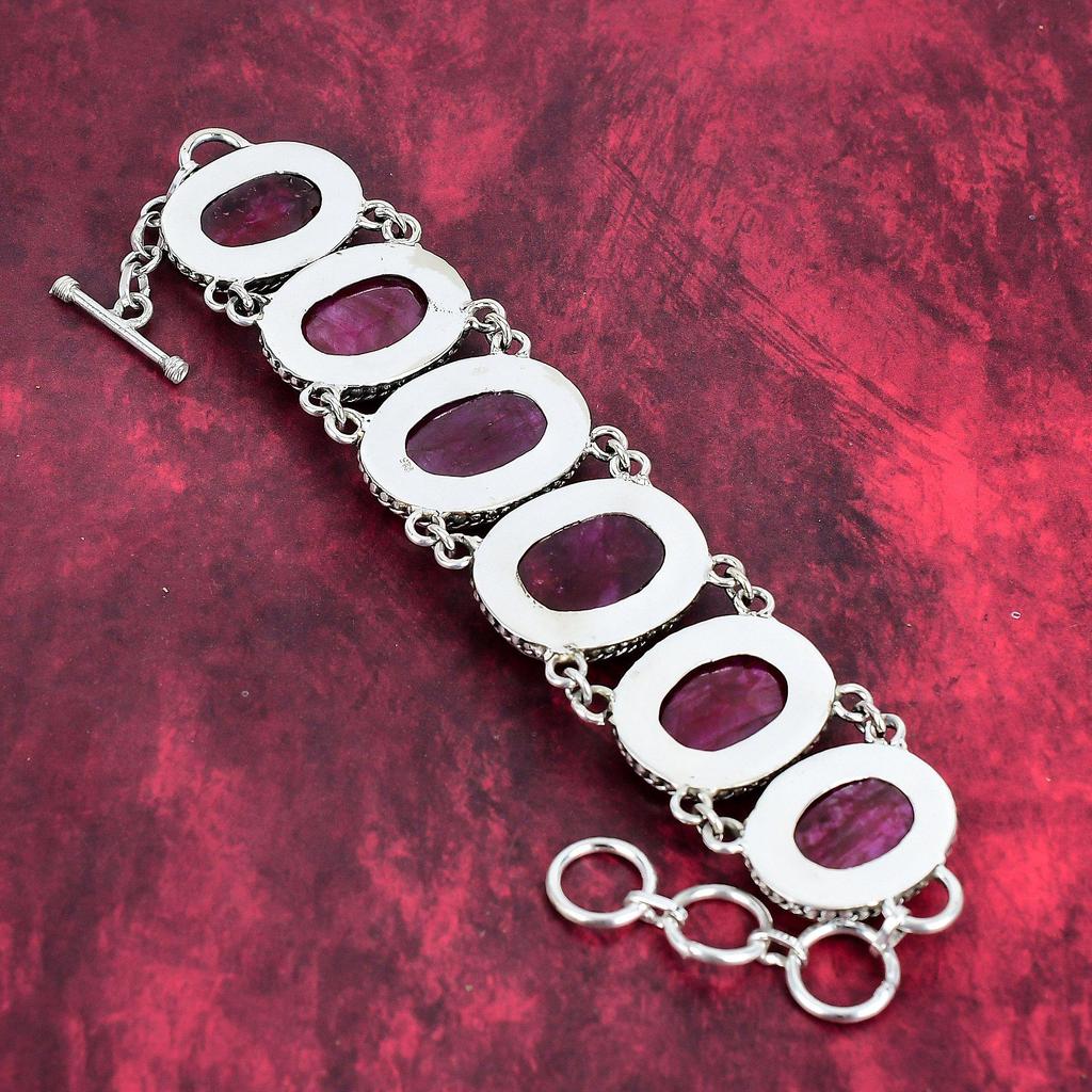 Ювелирные изделия из кашмирского красного рубина, браслет из стерлингового серебра 925 пробы, великолепный браслет из красного рубина ручной работы, для подарка на помолвку