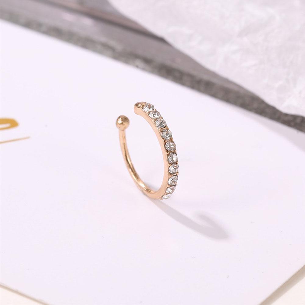 1PC Fashion Classic Simple Rhinestone C Shape Ear Clip Women Earrings Jewelry