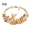 Bracelet Making Supplies DIY Woven Animal Kit, Handmade Fox Cat Deer Bird Kit Crafts, Floral Crochet Set for Beginners Adults Craft