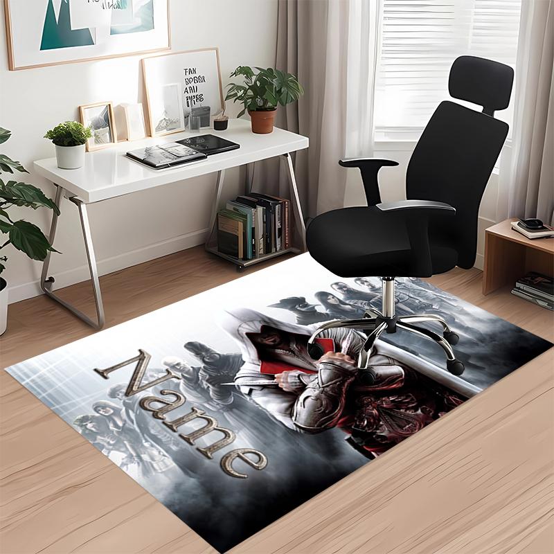 Custom Name Assassin'S Printed Carpet Rug For Office Chair Living Room Bedroom Kitchen Room Decor Gifts
