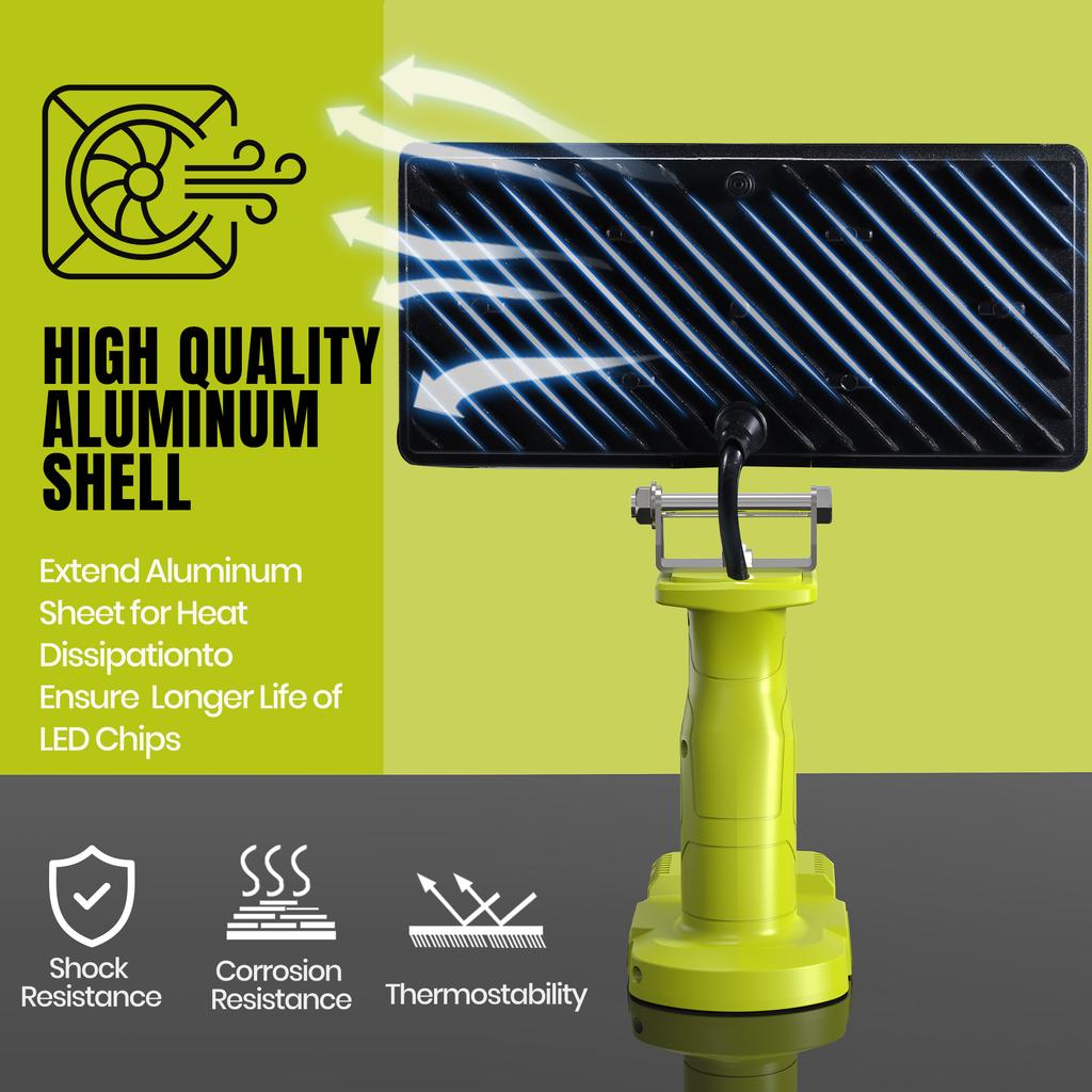Outdoor Emergency LED Work Light 4000LM 35W Flashlight For Ryobi 18V Lithium P108 P104 Nickel One+ Battery USB Type-C Power Bank